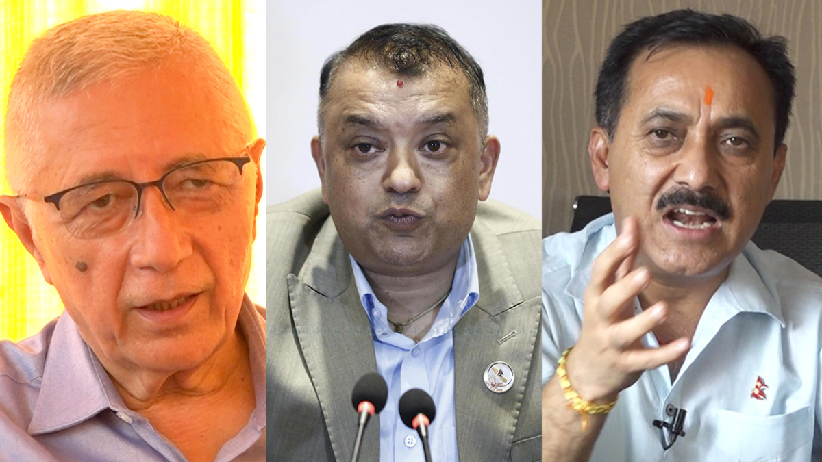 नेपाली कांग्रेस नेता शेखर र महामन्त्रीद्धय गगन र विश्वप्रकाशबीच भेटवार्ता