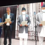 देउवा सरकारका चार मन्त्रीले शपथ लिएः गृहमा खाँण, अर्थमा शर्मा उर्जामा भुसाल
