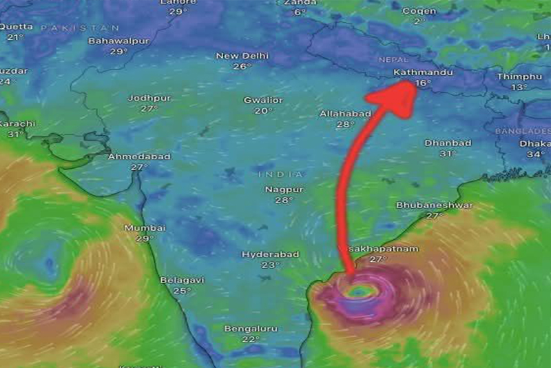 ‘मोन्था’ चक्रवातले २६ जिल्लामा प्रभाव पार्ने (जिल्लाको सूचि)   