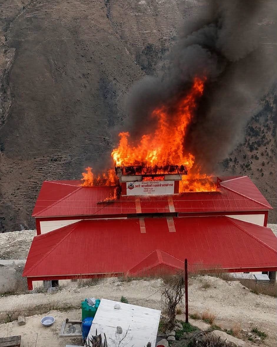 ताँजाकोट गाउँपालिकाको कार्यालयमा आगलागी