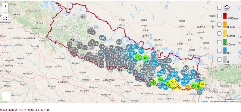  ‘मोन्था’ चक्रवातको प्रभाव कायमैः  पूर्वका केही ठाउँमा ठूलो वर्षा  
